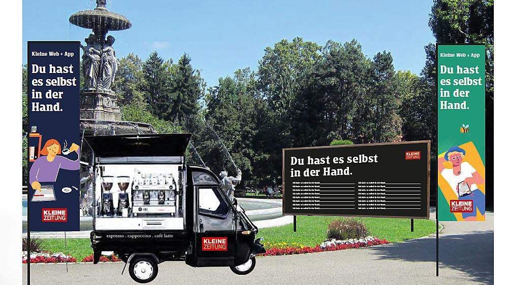 Der mobile Kaffeestand der Kleinen Zeitung macht jetzt in Klagenfurt Halt