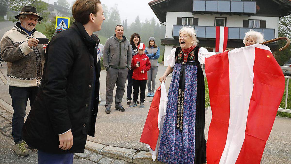 Der damalige Bundeskanzler Sebastian Kurz im Kleinwalsertal im Mai 2020