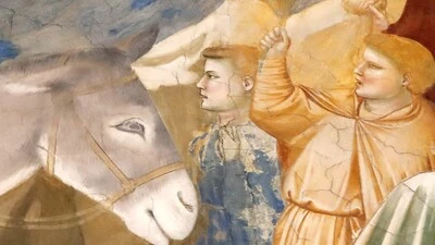 Einzug in Jerusalem. Detail aus einem Fresko von Giotto († 1337) in der Arenakapelle in Padua