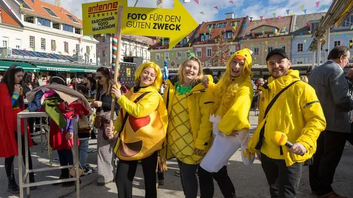 Erstmals war der Benediktinermarkt in Klagenfurt Schauplatz einer großen Veranstaltung am Faschingsdienstag.