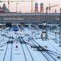 Leere Gleisanlagen am Münchner Hauptbahnhof