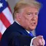 US President Donald Trump gestures after speaking during election night in the East Room of the White House in Washington, DC, early on November 4, 2020. (Photo by MANDEL NGAN / AFP)