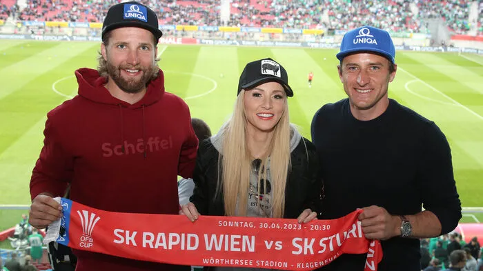 Marco Schwarz, Melissa Naschenweng und Matthias Mayer freuten sich auf das Finale.