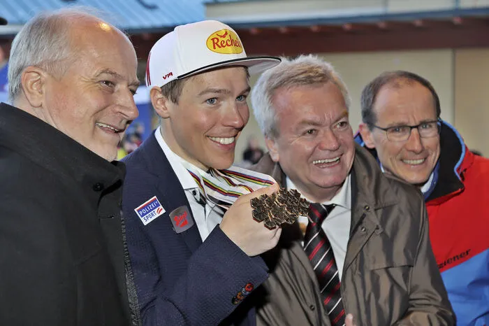 Franz-Josef Rehrl mit Hans Seitinger, Anton Lang und Alois Stadlober