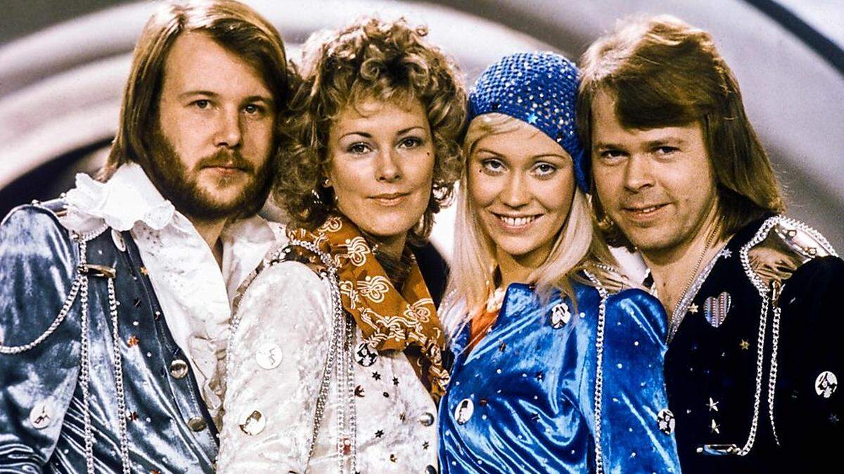 ABBA 1974, als sie mit &quot;Waterloo&quot; den Song Contest gewannen