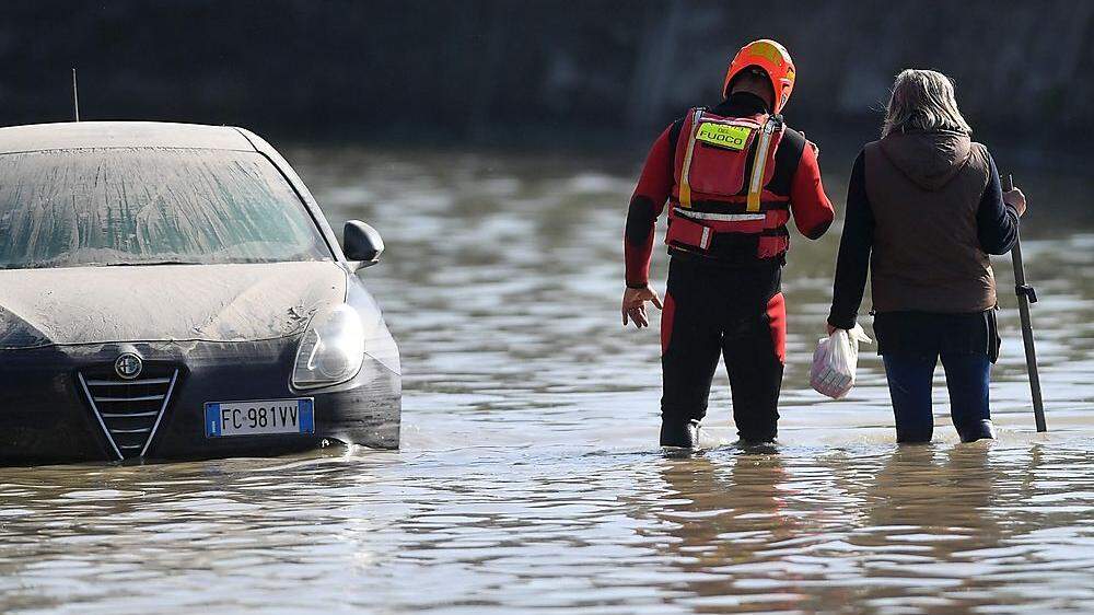 In der Region um Imola gab es zahlreiche Überschwemmungen, wie hier am 3. Mai