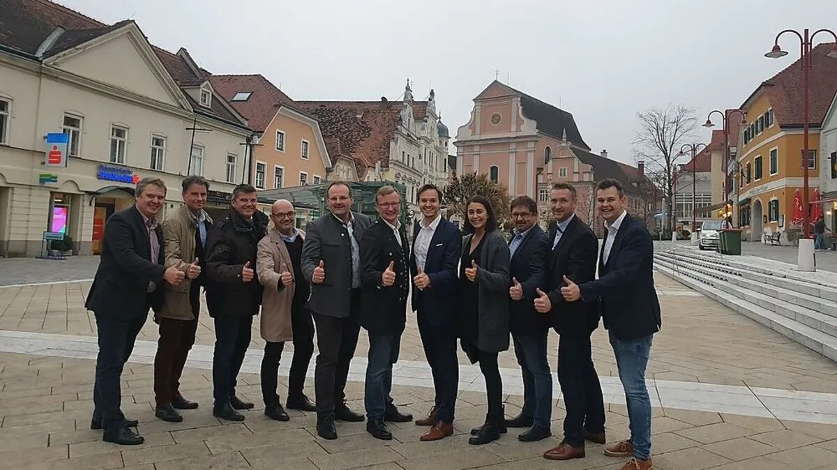 Die ÖVP-Truppe in Frohnleiten jubelt stellvertretend für die Türkisen in ganz Graz-Umgebung