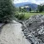 Auch im Tal, kurz vor der B 320, wurde bereits Geröll aus dem Dürrenbach entfernt