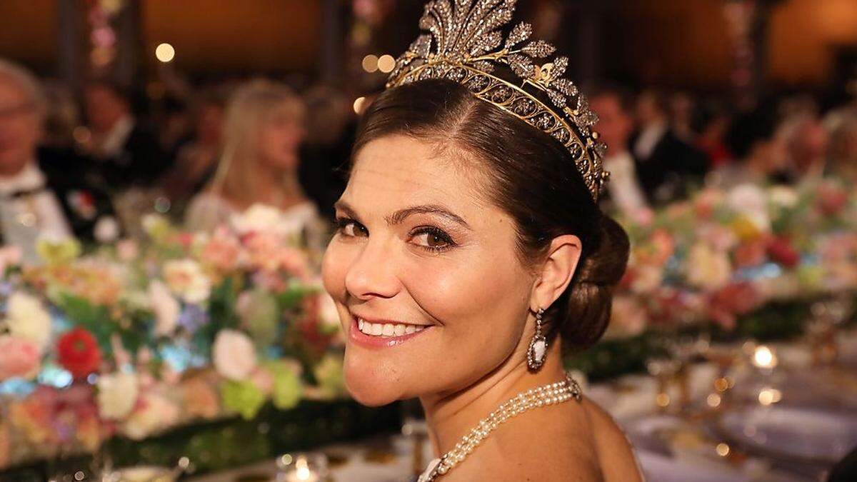 Kronprinzessin Victoria beim Nobel Banquet im Jahr 2016