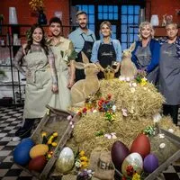 (v.l.n.r.) Christina Hänni; Luca Hänni; Jochen Schropp; Kim Fisher; Ulla Kock am Brink; Oliver Kalkofe