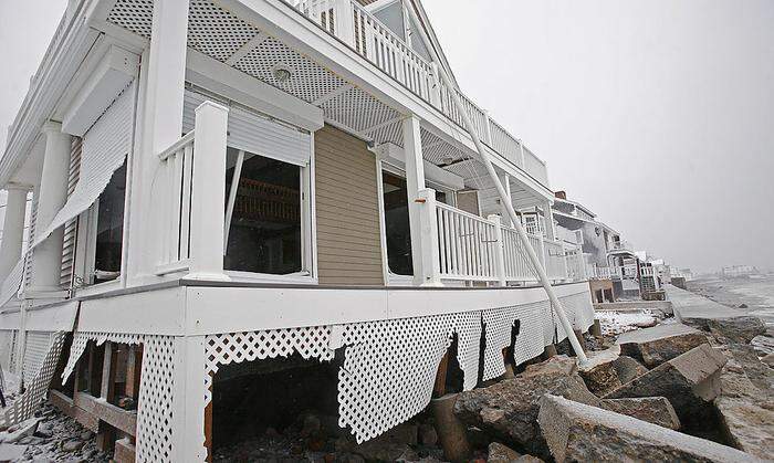 In Mashfield, Massachusetts, zerstörte der Wintersturm ein Haus 