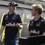 Max Verstappen mit seinem Ex-Teamkollegen Liam Lawson 