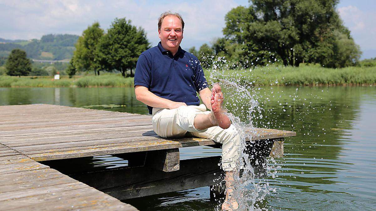 Hotelier Bernd Hinteregger am St. Andräer See