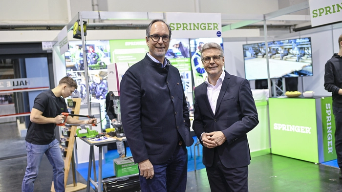 IV-Kärnten-Präsident Timo Springer und IV-Kärnten-Vizepräsident u. Obmann der Sparte Industrie der Wirtschaftskammer Michael Velmeden