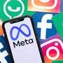 LONDON, UK - October 2021: Facebook social media company changes its corporate name to Meta.