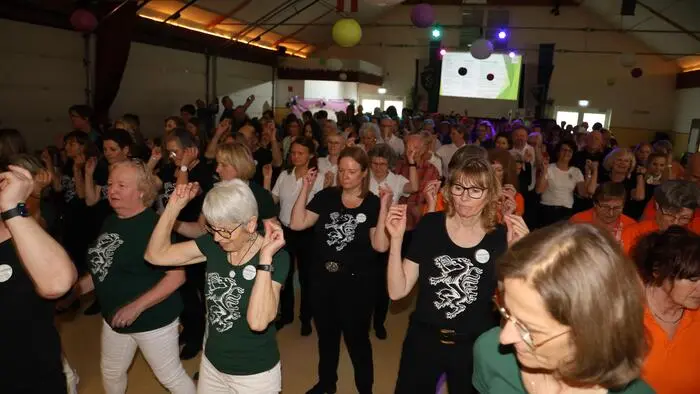 In der Veranstaltungshalle in Wörth bei Gnas präsentierten sich 21 Line-Dance-Gruppen mit 280 Tänzerinnen und Tänzern beim gemeinsamen Tanz