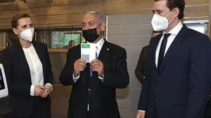 Frederiksen, Netanyahu und Kurz 