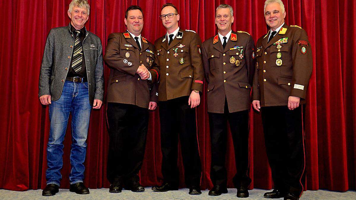 Bgm. Hermann Watzl, Derik Plank, Heinz Peter Fixl, Günter Plank und Peter Mayer	