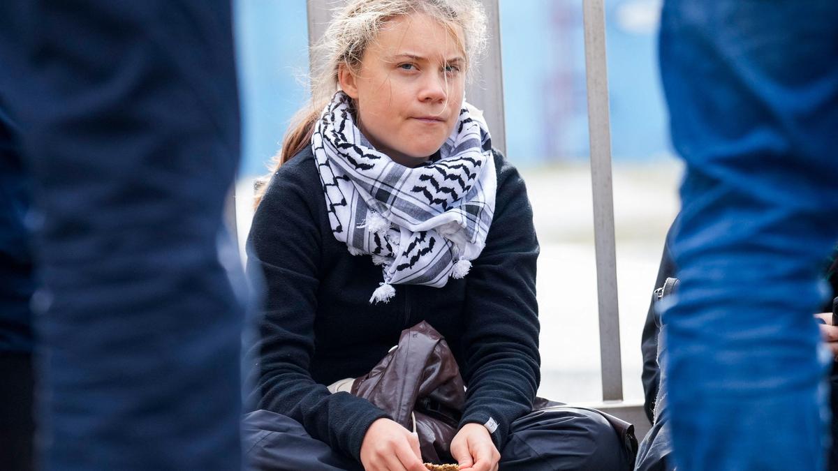 Greta Thunberg bei einem Protest in Norwegen