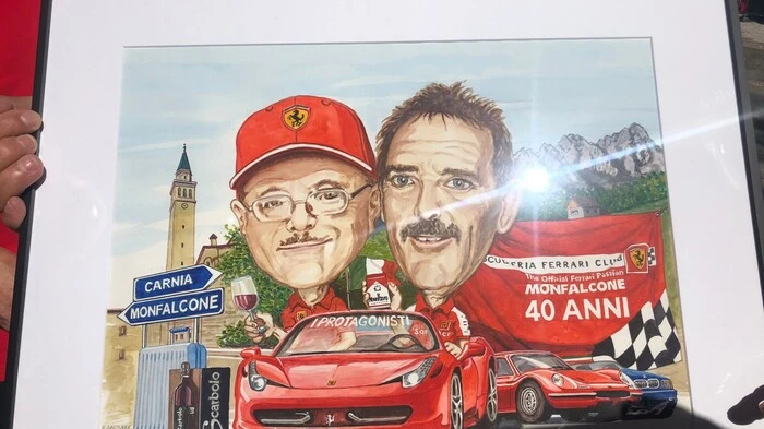 Für Valerio (Präsident) und Flavio (Vizepräsident) DeCrignis gab es zum Jubiläum ein Geschenk aus Söding.