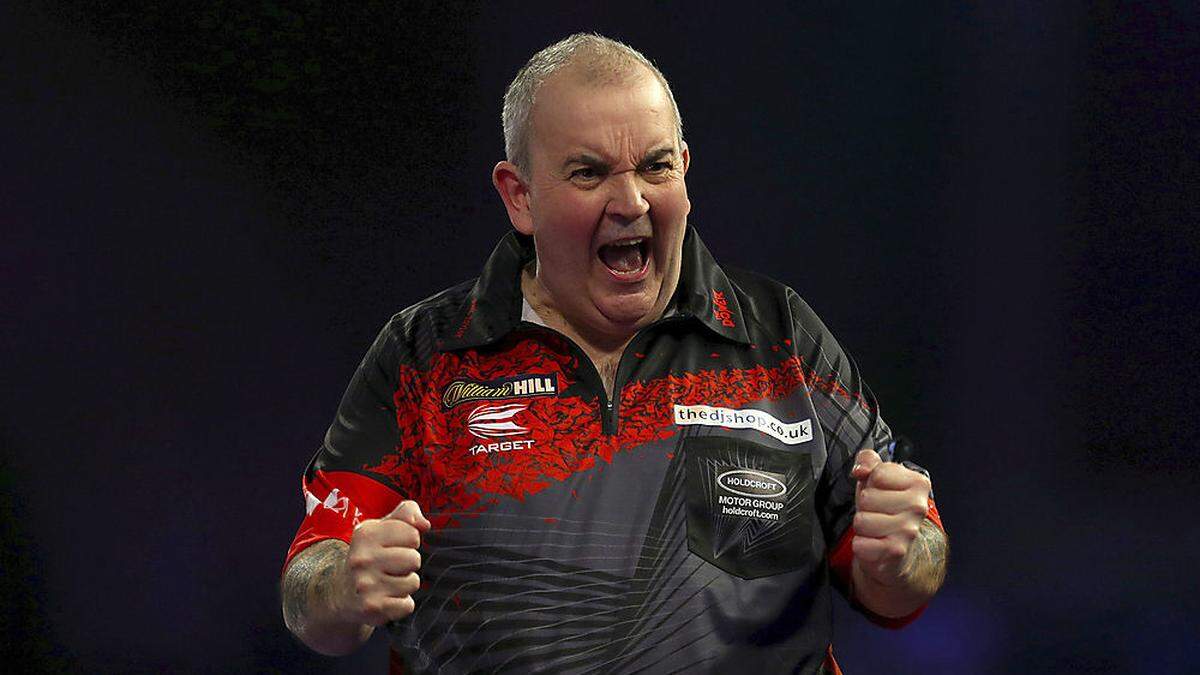 Phil Taylor jubelt über den Finaleinzug