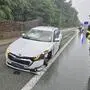 Am Mittwoch geriet ein Pkw aufgrund des Regens auf der Autobahn ins Schleudern