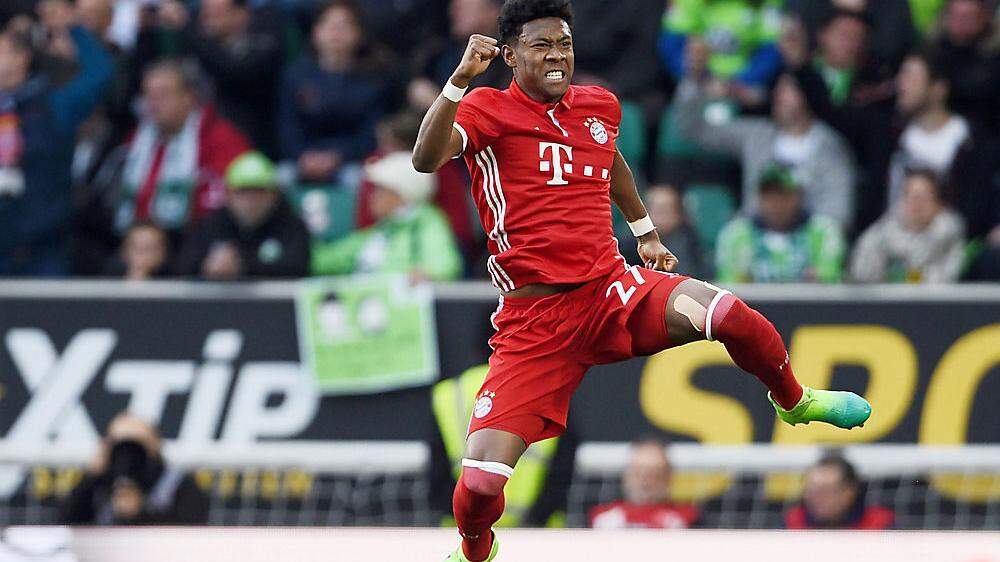 David Alaba erzielte gegen Wolfsburg sein viertes Saisontor