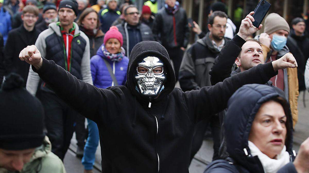 Demonstranten in Graz