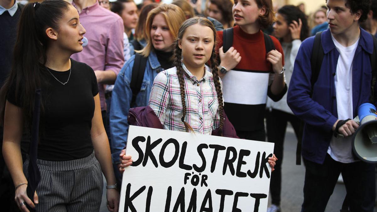 Greta Thunberg beim Schulstreik in Paris