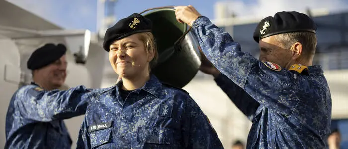 Amalia bei ihrer nassen Beförderung