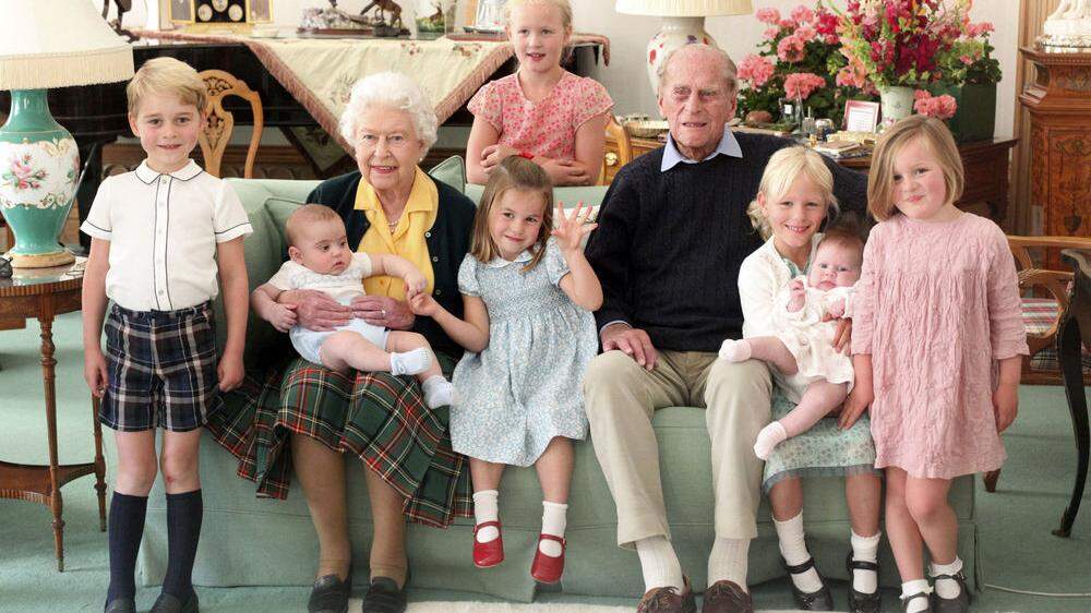 Eines der letzten gemeinsamen Fotos: Queen Elizabeth, Prinz Philip und ihre Urenkel