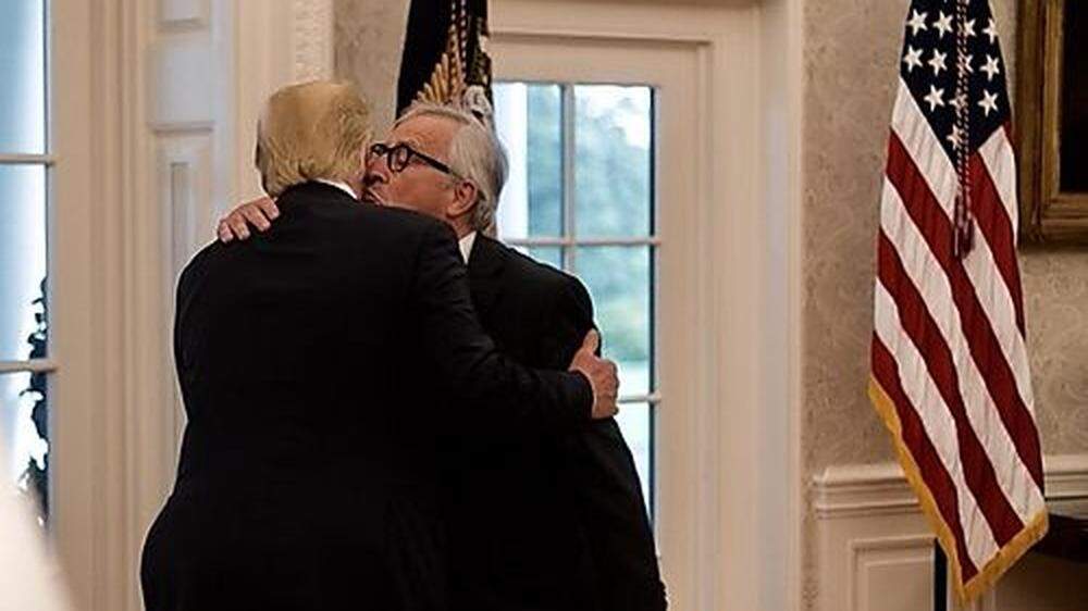 Sie fanden zueinander, wenn es auch nicht einfach war: Trump und Juncker 