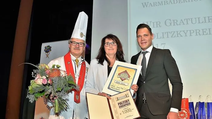 KKK-Präsident Günter Walder, Michaela Neumayer, Manuel Politzky (von links)