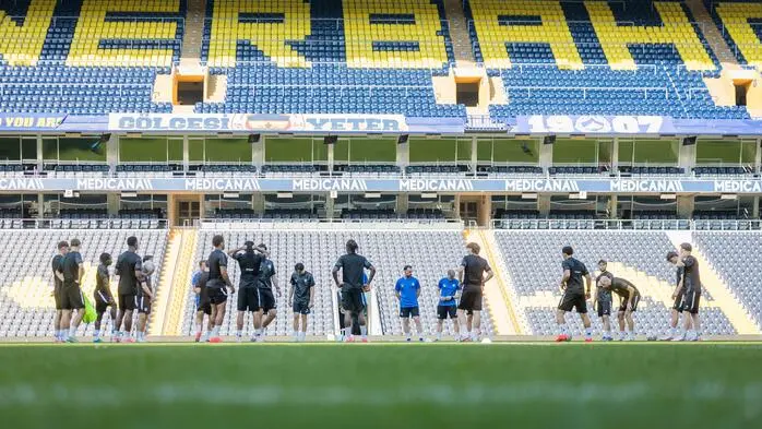 Sturm lernte das Stadion beim Abschlusstraining kennen