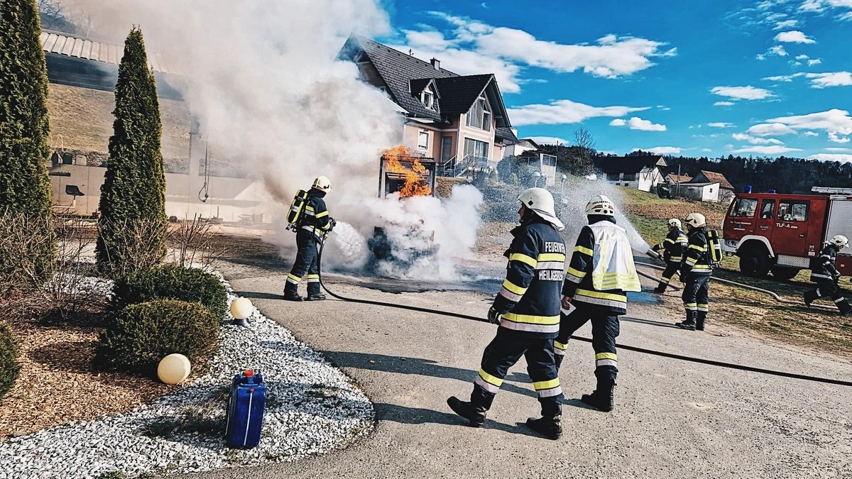 Die Feuerwehr konnte ein Übergreifen der Flammen auf Gebäude verhindern