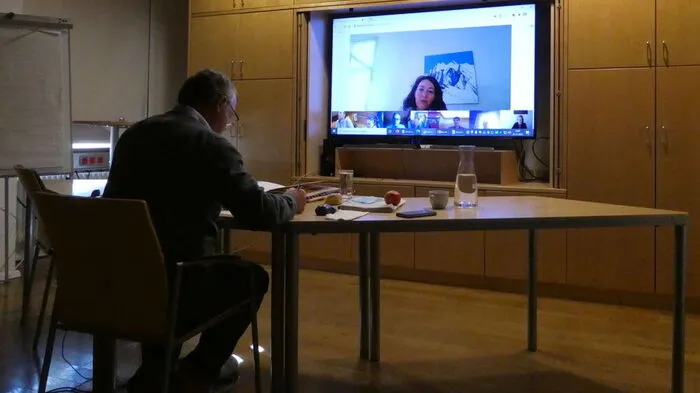 Nationalparkdirektor Hermann Stotter und Landeshauptmann-Stellvertreterin Ingrid Felipe in der „virtuellen“ Arbeitssitzung.