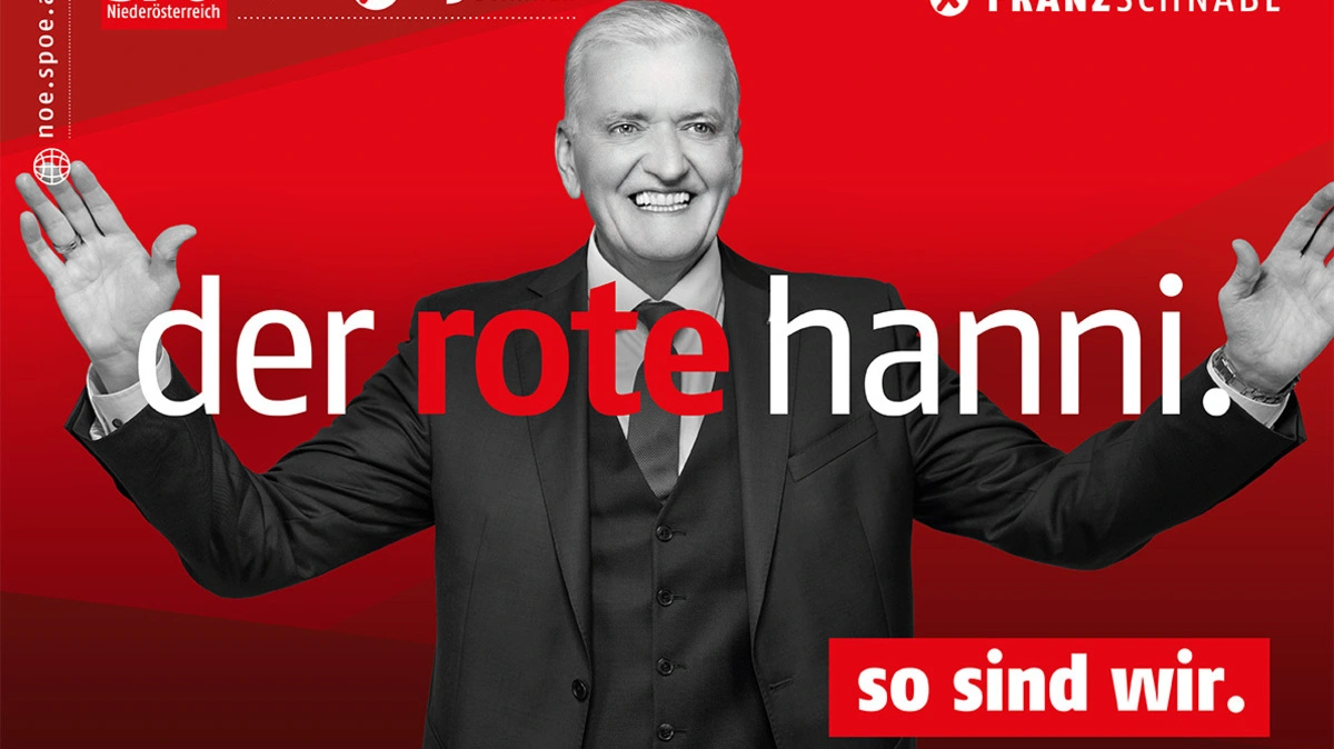 Franz Schnabl wirbt in Niederösterreich mit "der rote hanni"