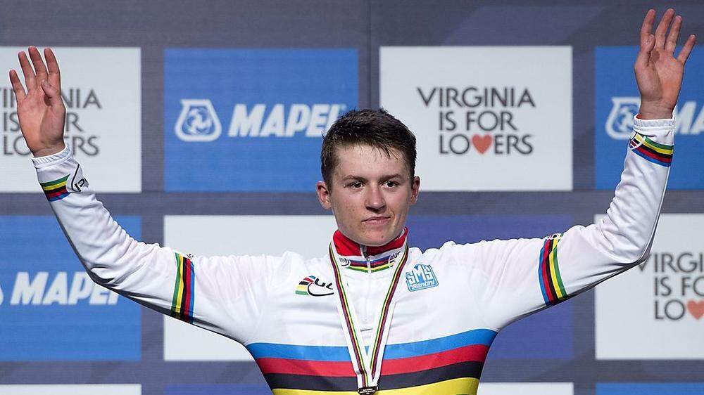 Felix Gall gewann bei der Weltmeisterschaft in Richmond das 130 Kilometer lange Radrennen der Junioren
