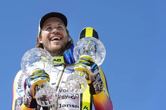 2015:  Kjetil Jansrud (NOR, 556) Dominik Paris (ITA, 353) Matthias Mayer (AUT, 274) 