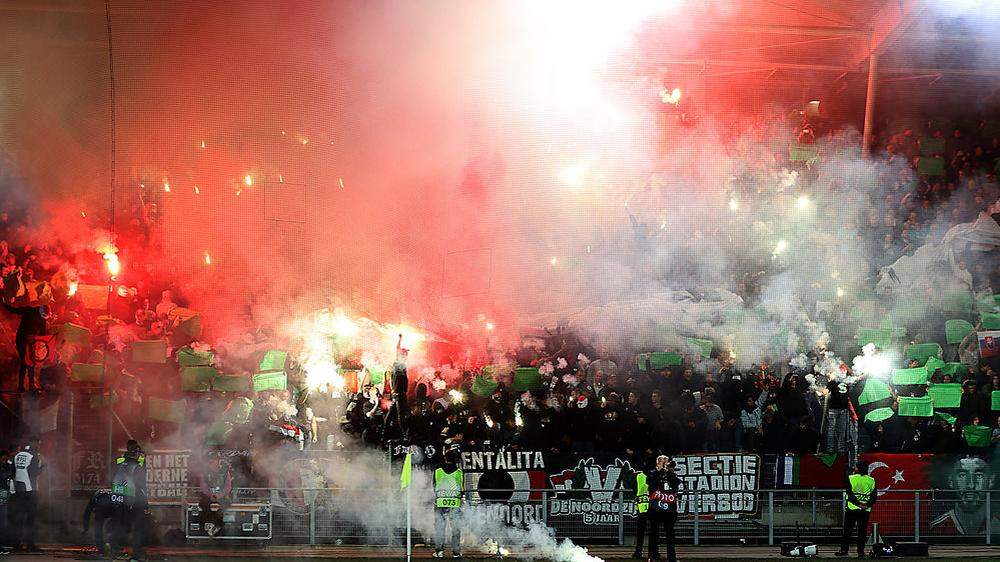 Die Anhänger von Feyenoord Rotterdam sorgten in Graz für Verwüstung