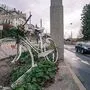 Mahnmal nach tödlichem Unfall: Bei der LKH-Kreuzung wurde 2015 eine Radfahrerin von einem rechts abbiegenden Lkw getötet