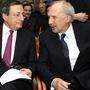 EZB-Chef Mario Draghi und Ratsmitglied Ewald Nowotny