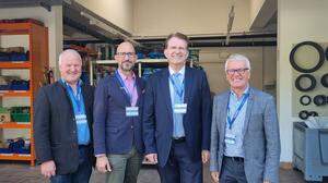Wolfgang Neubauer, Michael Schumacher, Franz Krainer sowie Franz Hierzer (v. l.) sind von der Krisenfestigkeit der Leibnitzerfeld Wasserversorgung überzeugt