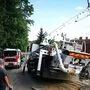 Der Beton-Lkw wurde von der Feuerwehr Ludersdorf gesichert