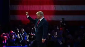 February 24, 2024, Oxon Hill, Maryland, USA: Former US President Donald J Trump at the 2024 Conservative Political Action Conference CPAC in National Harbor, Maryland, U.S., on Saturday, February 24, 2024 Oxon Hill USA - ZUMAs152 20240224_faa_s152_228 Copyright: xAnnabellexGordonx