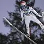 Michael Hayböck | Austrias Michael Hayboeck soars through the air in the mens Large Hill Individual event at the FIS ski jumping World Cup in Titisee-Neustadt, southern Germany, on December 15, 2024. (Photo by THOMAS KIENZLE / AFP)