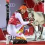 LEVI,FINLAND,21.NOV.21 - ALPINE SKIING - FIS World Cup, slalom, ladies. Image shows Petra Vlhova (SVK) and a reindeer. Photo: GEPA pictures/ Harald Steiner