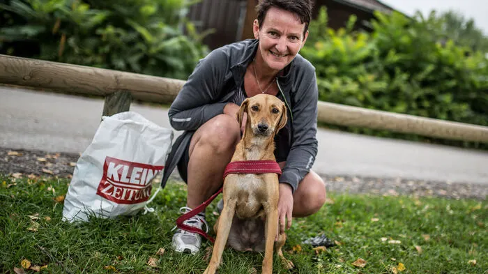 Die Hunde und ihre Besitzer fühlen sich in der Kärnten Läuft Running City sichtlich wohl.