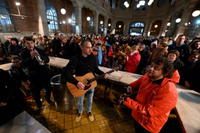 Auch auf dem historischen Fischmarkt von Rijeka wurde Musik gemacht.