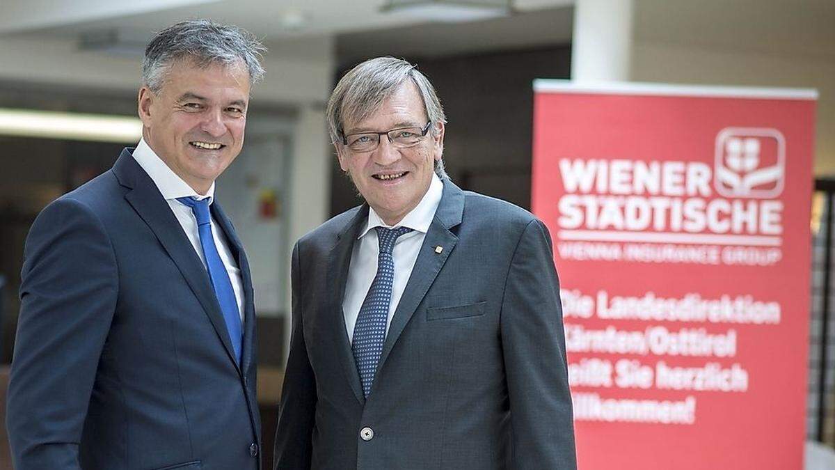 Landesdirektor Erich Obertautsch, Generaldirektor Robert Lasshofer in Klagenfurt